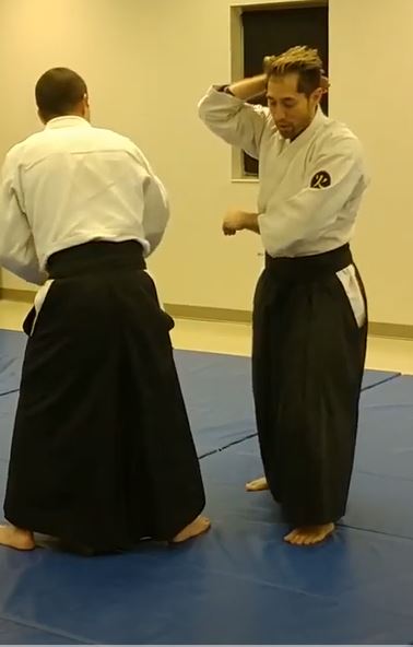 Sensei Jeff Christianam demonstrating Aikido technique